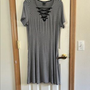 Hot Topic Black and White Striped Dress